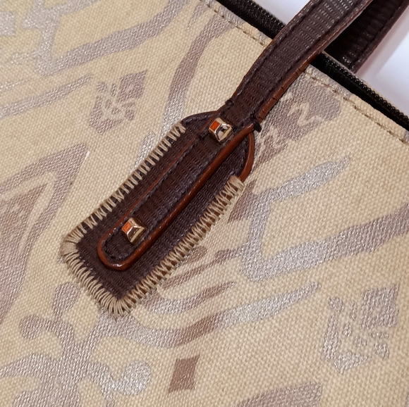 Stella & Dot La Totale Medium Tote Bag Metallic Ikat Print - Picture 7 of 10